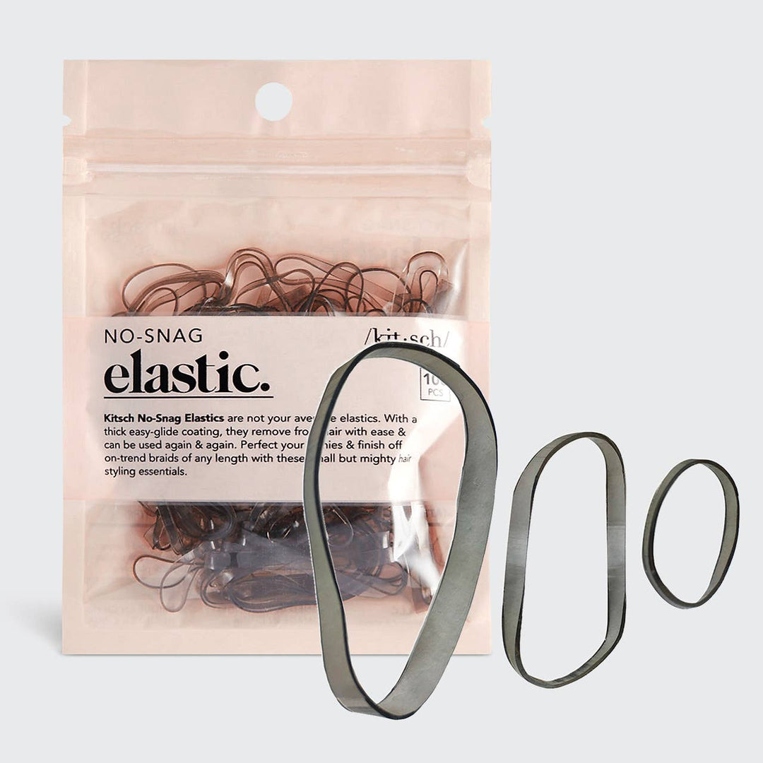 No-Snag Hair Elastic 100pc - Brown