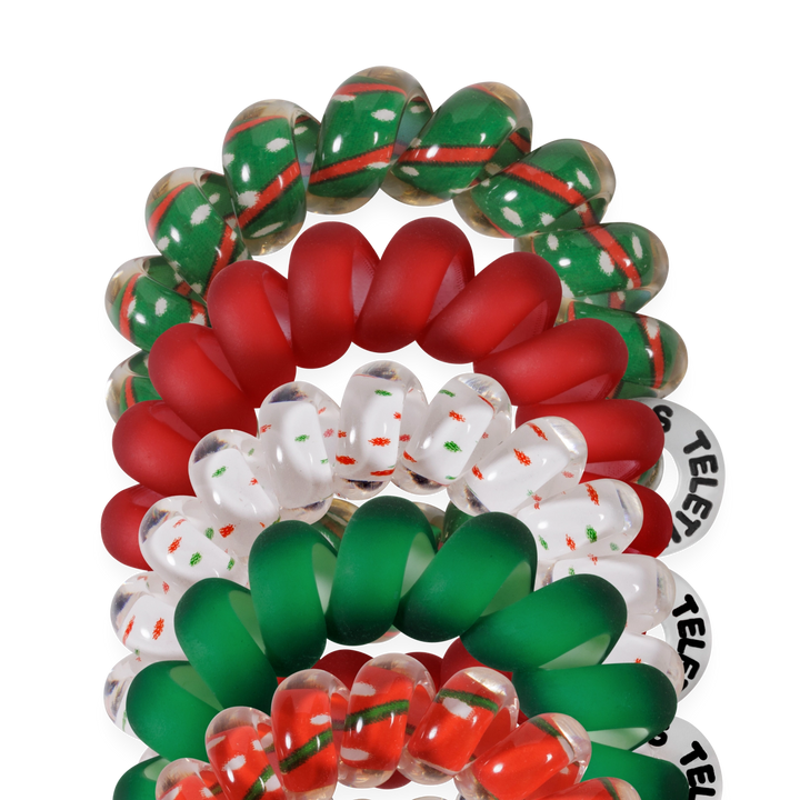 Teleties Hair Tie - Tiny Band Pack of 5 - Holiday Confetti (Ships in 1-2 Weeks)