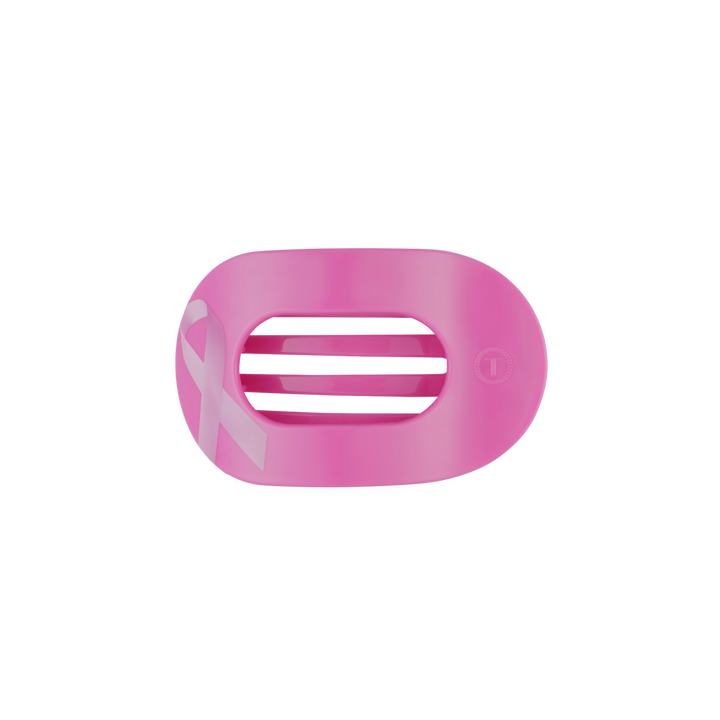 Small Teleties Flat Oval Clip - Breast Cancer Awareness (Ships Next Week)