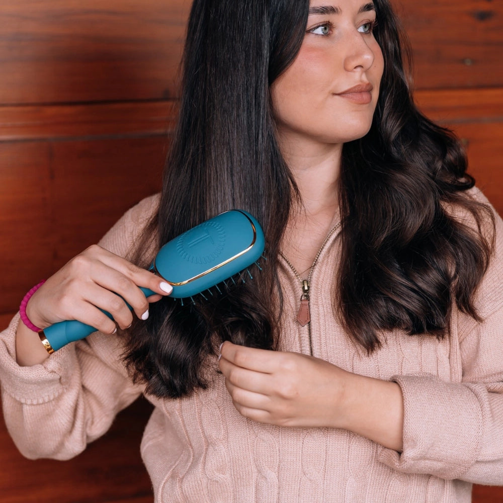 Teal With It Detangler Hair Brush for Fine Hair by Teleties