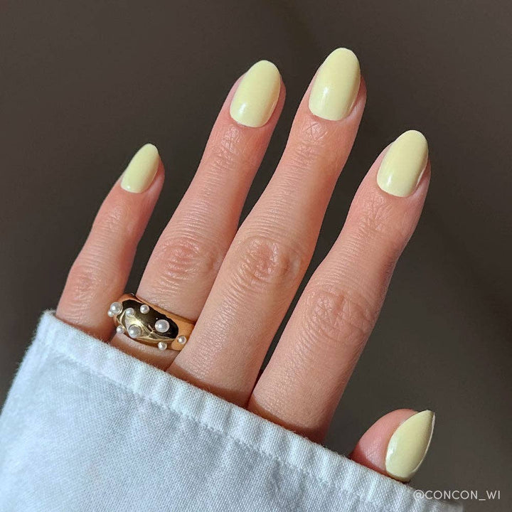 Pastel Yellow Short Oval Press-On Nails by Glamnetic