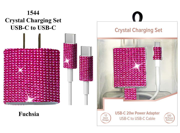 USB-C To USB-C Crystal Charging Set by Tech Trendz (Ships in 2-3 Weeks)