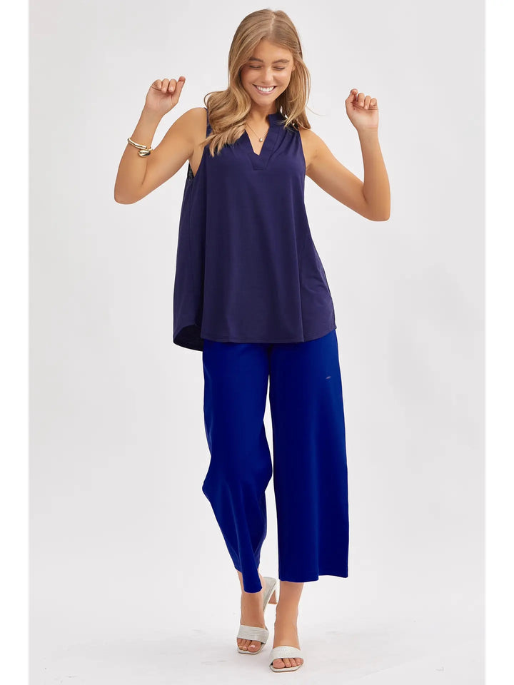 Lizzy Solid A-Line Tank - Navy