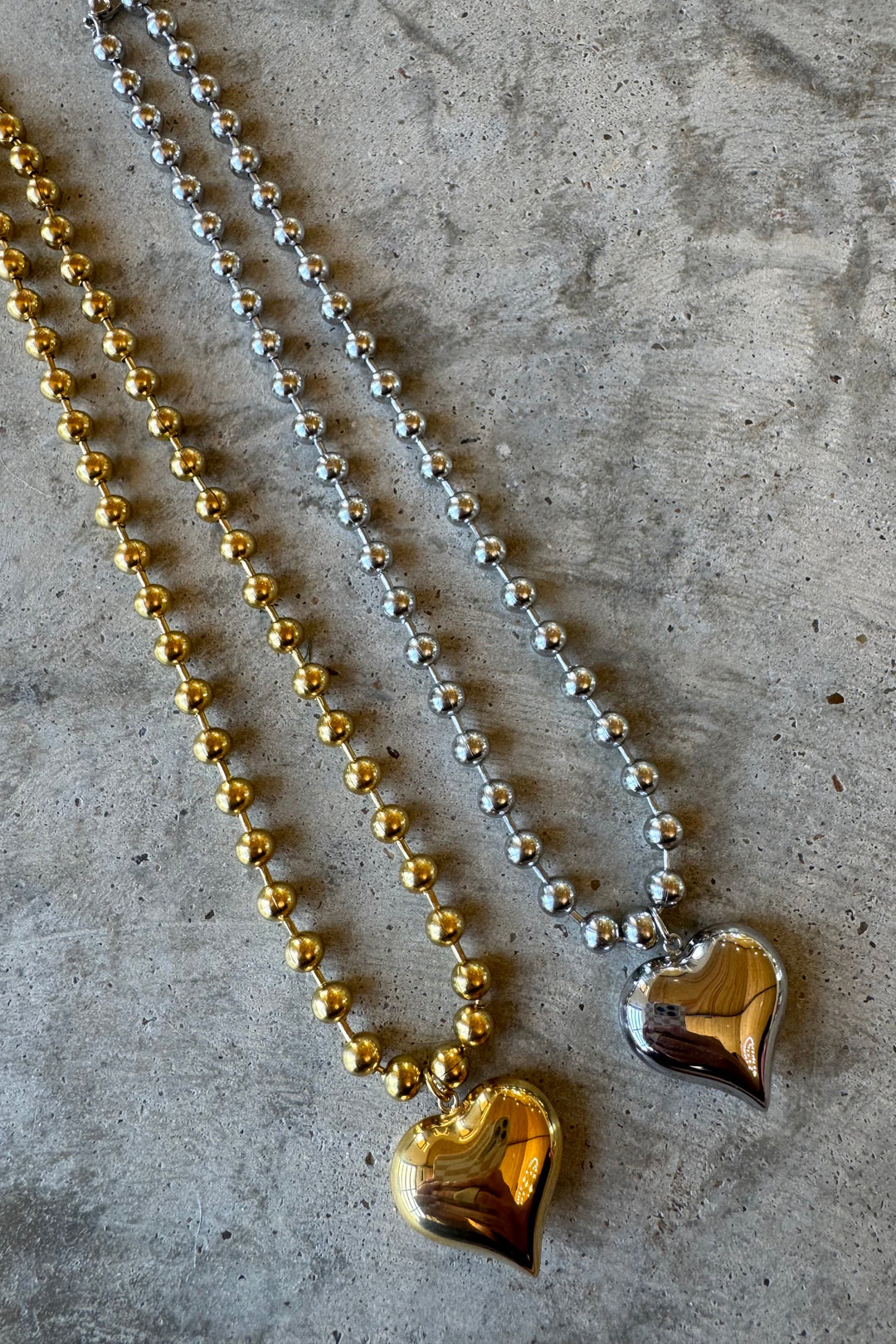 Heart Ball Chain Necklace by Blakeley