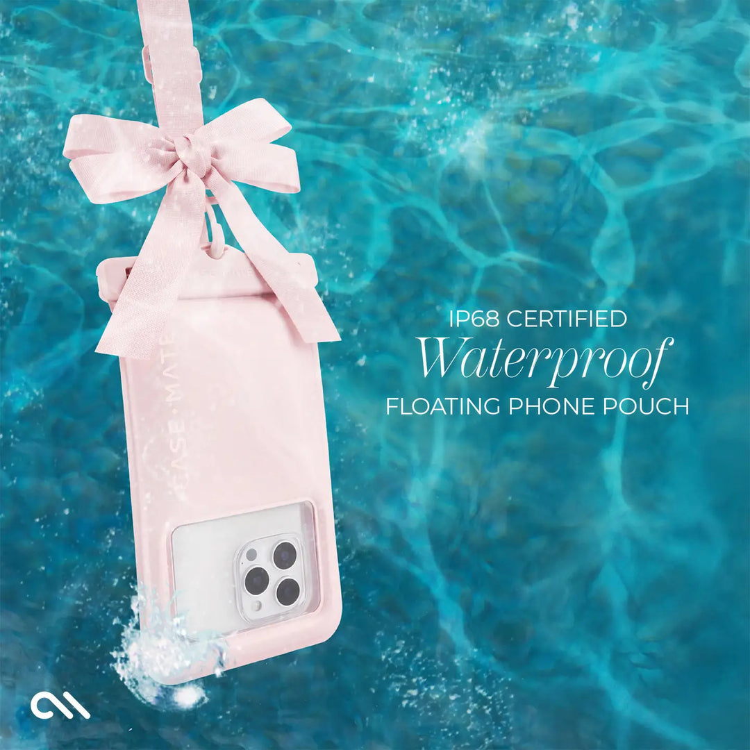 PREORDER: Waterproof Floating Bow Phone Pouch - Ballet Pink by Case-Mate (Ships in 2-3 Weeks)