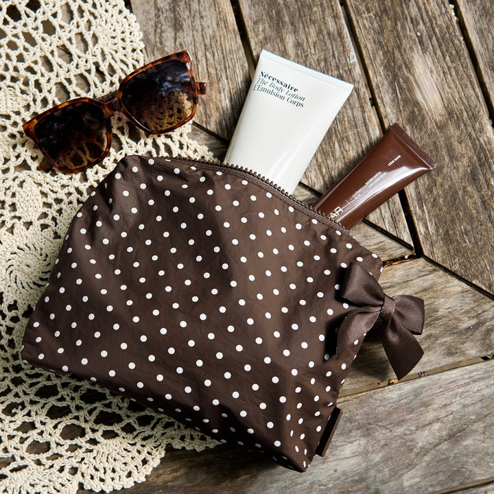 Crinkle Makeup Bag - Espresso Polka Dot by Case-Mate