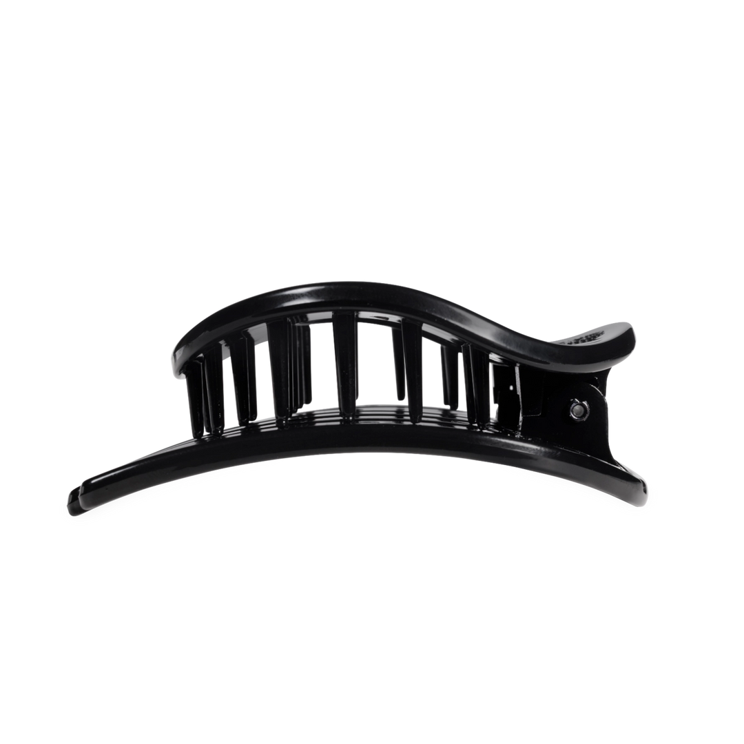Large Teleties Flat Open Circle Clip - Jet Black (Ships Next Week)