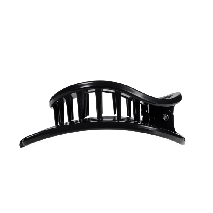 Large Teleties Flat Open Circle Clip - Jet Black (Ships Next Week)