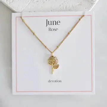 Birth Flower Necklace - Waterproof