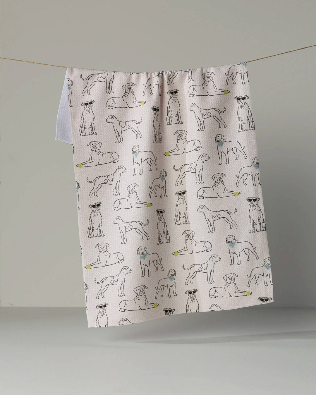 Bulldog Buddies Tea Towel - Storm by Geometry