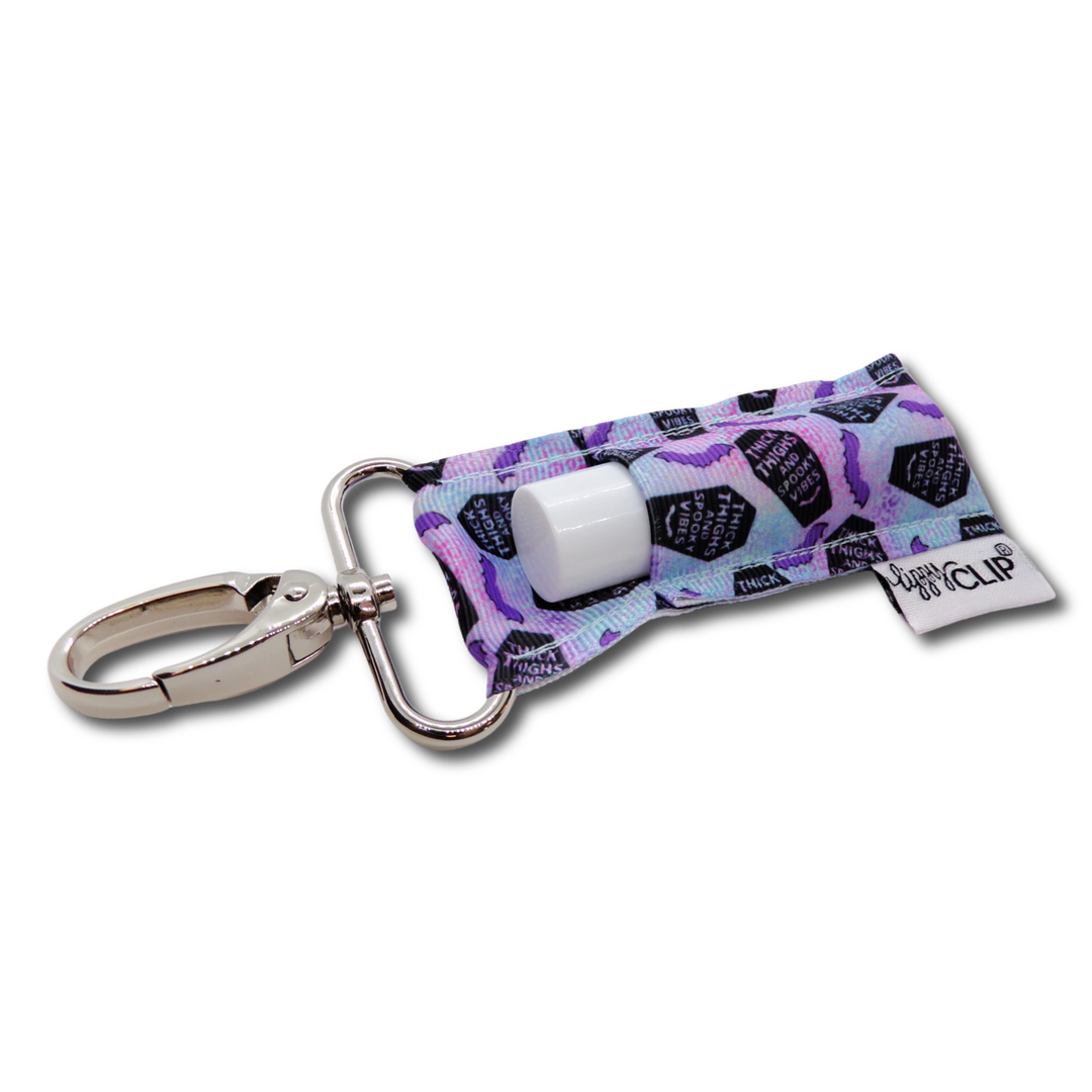 Thick Thighs and Spooky Vibes LippyClip® Lip Balm Holder (PREORDER: Ships in 2-3 Weeks)