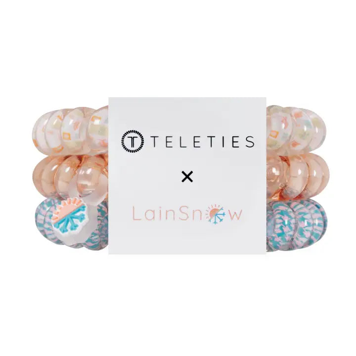 Teleties Hair Tie - Large Band Pack of 3 - Lain Snow Island Threads (Ships Next Week)