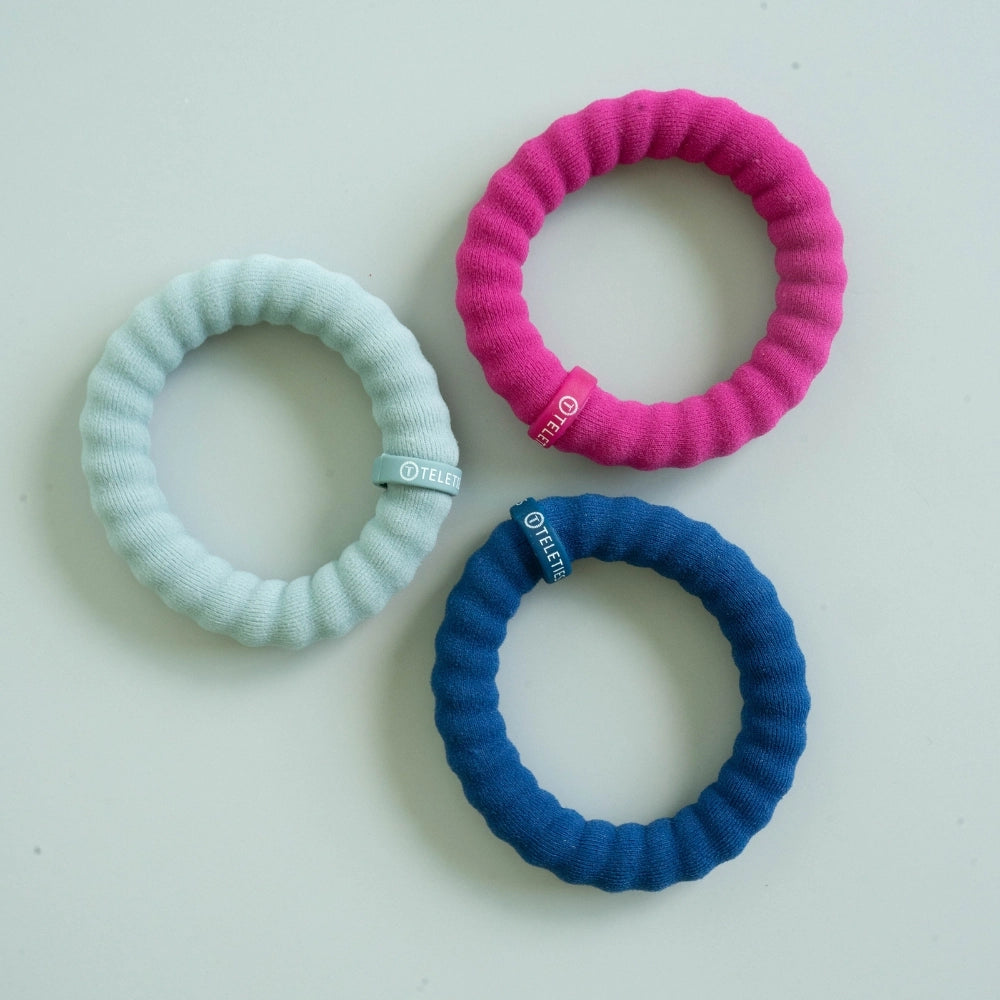Teleties Nylon Hair Ties - Large Band Pack of 3 - Autumn Assortments
