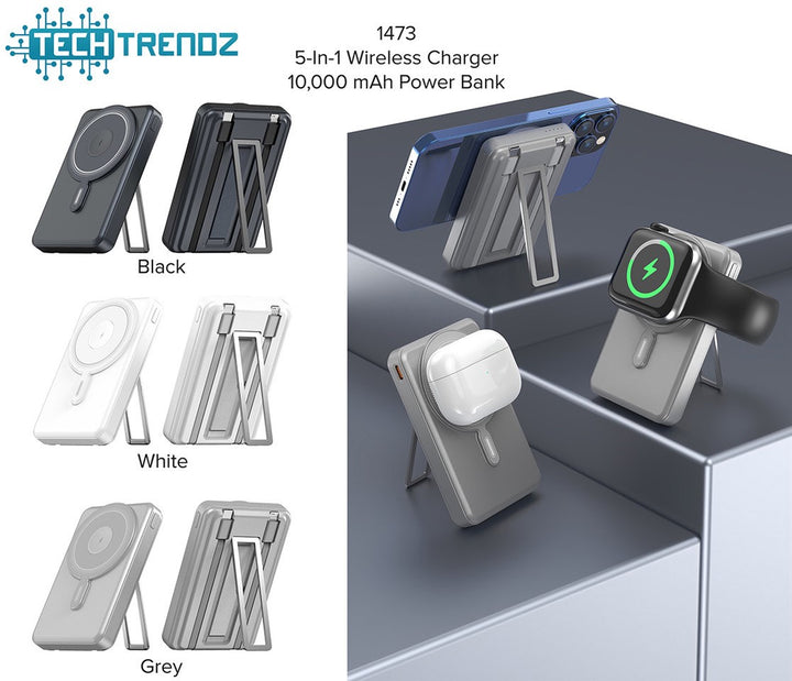 5-in-1 Portable Wireless Charger by Tech Trendz