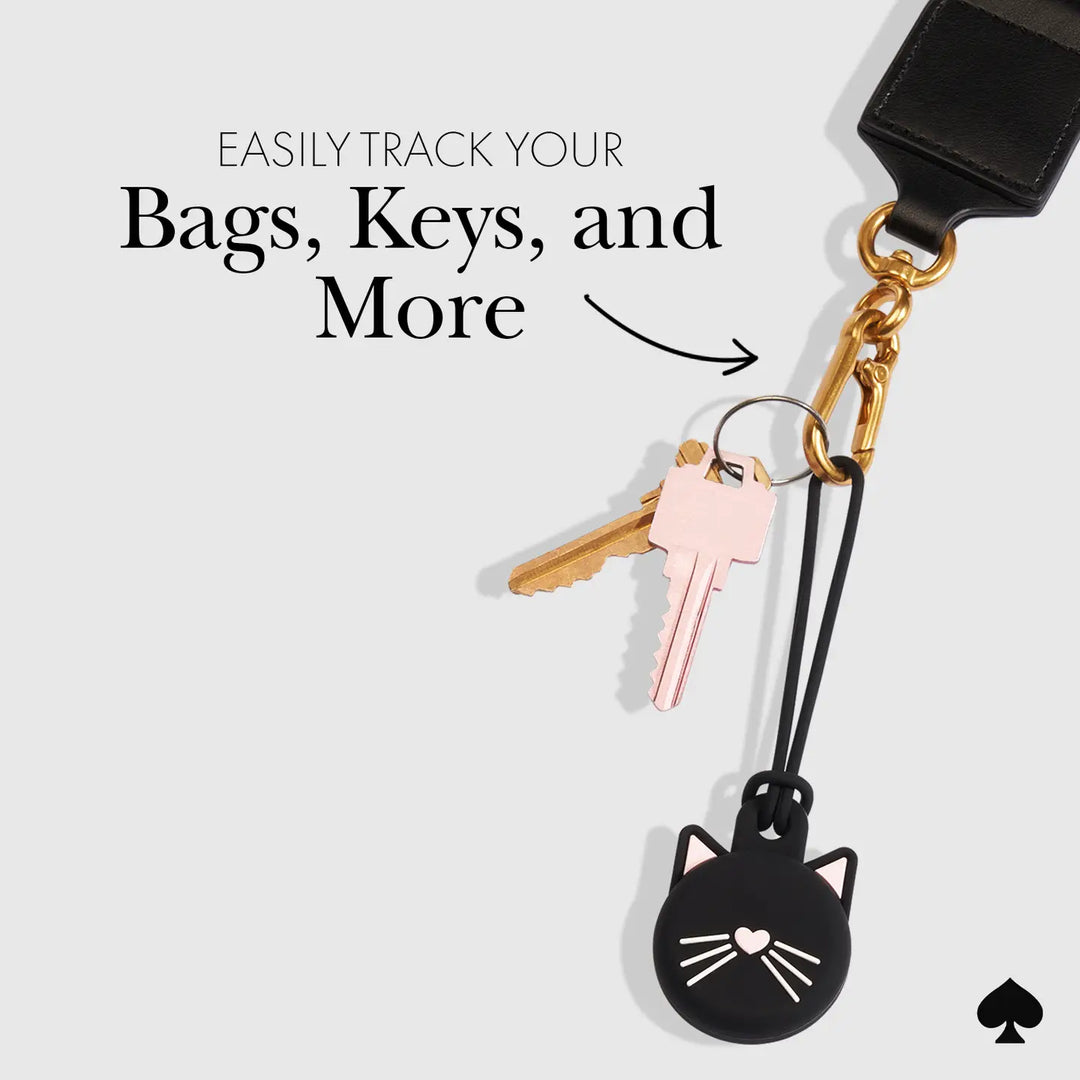PREORDER: AirTag Keychain Case - Kate Spade Black Cat by Case-Mate (Ships in 2-3 Weeks)