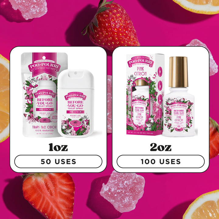Pink Citron 1oz Pouched Pocket Sprayer by Poo~Pourri