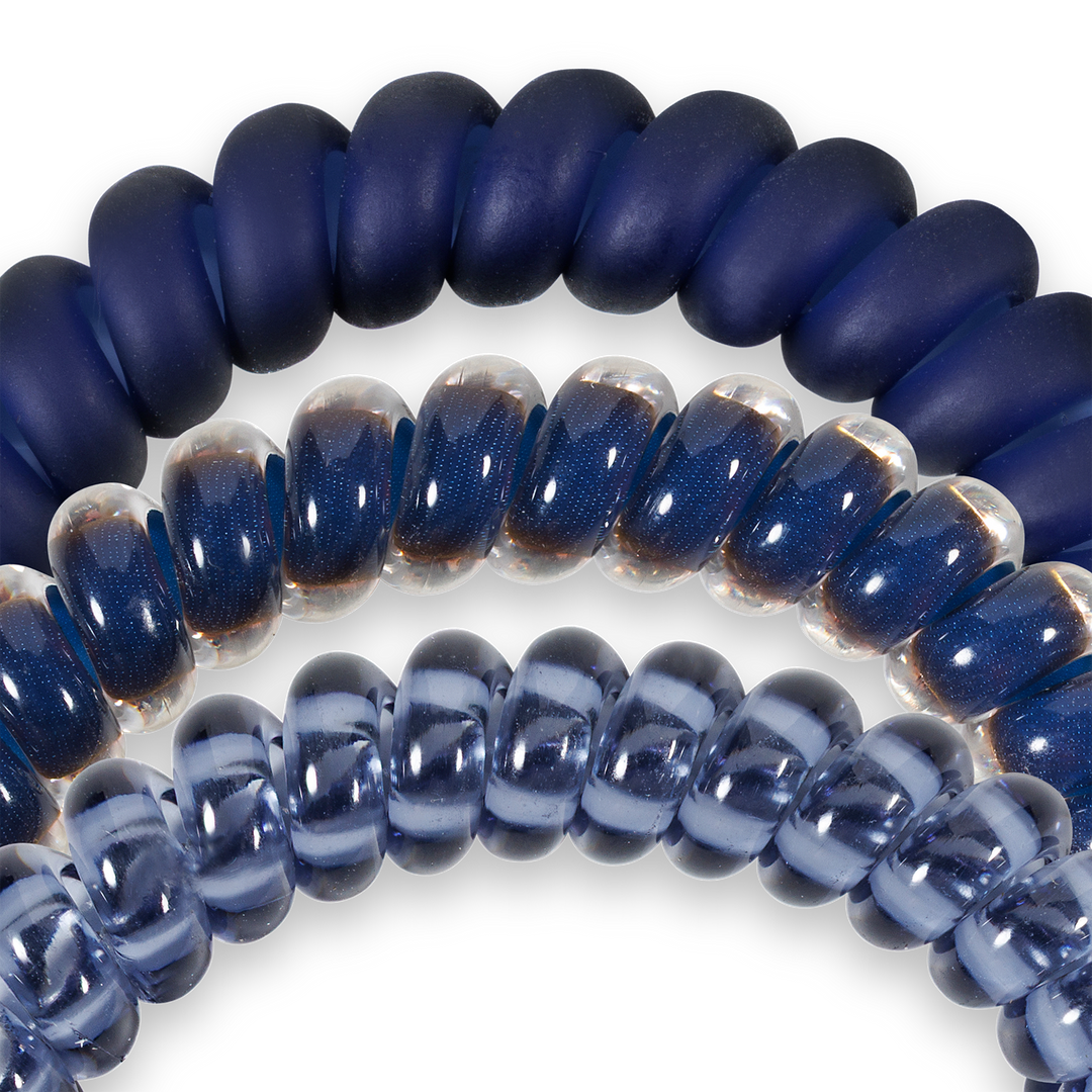 Spiral Hair Coils Small Nightfall Navy Hair Ties by Teleties