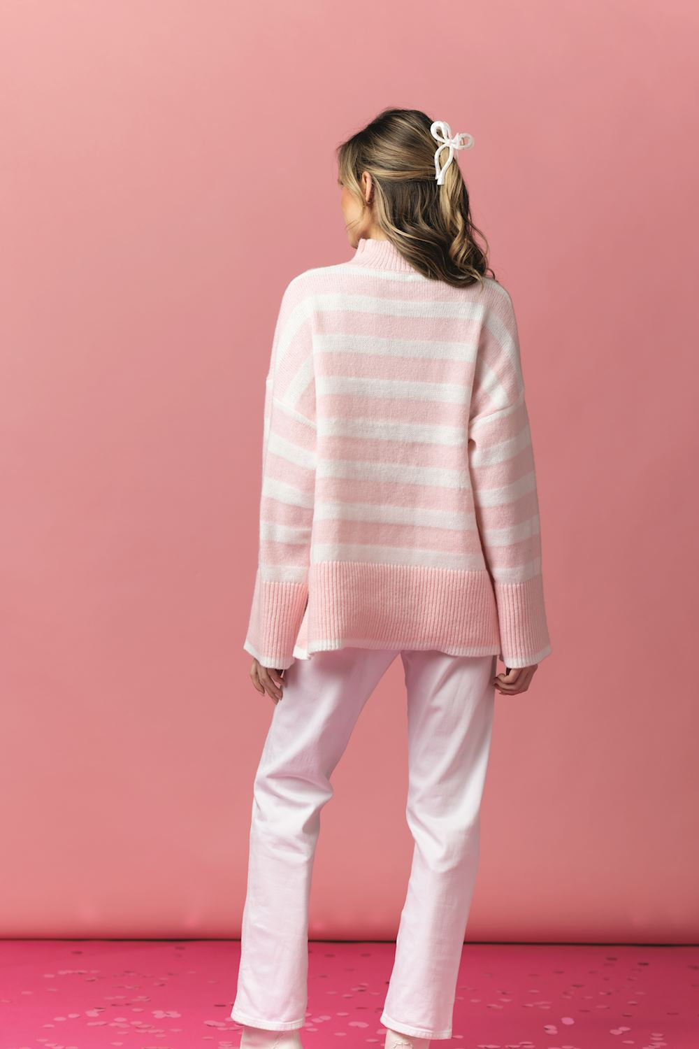 Pink Costner Striped Sweater by Mud Pie