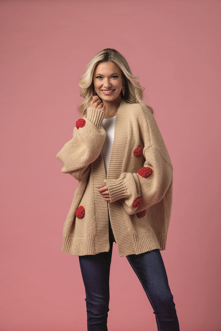 Crochet Heart Dianne Cardigan by Mud Pie