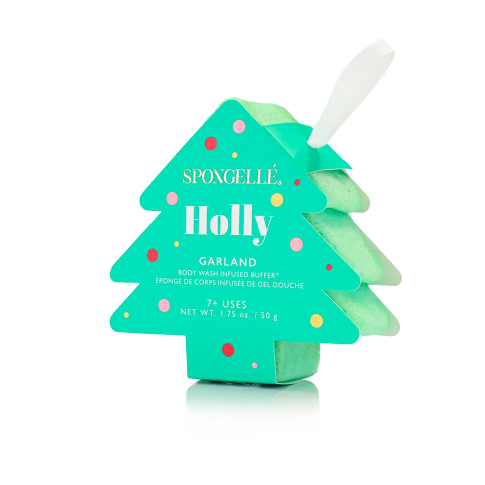 Christmas Tree Body Wash Buffer Ornament - Holly Garland