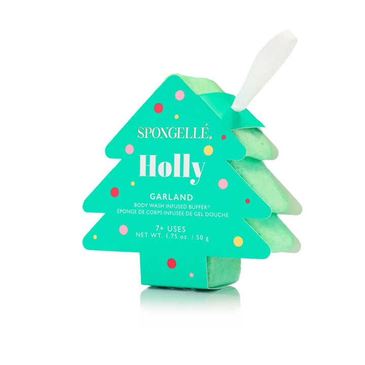 Christmas Tree Body Wash Buffer Ornament - Holly Garland