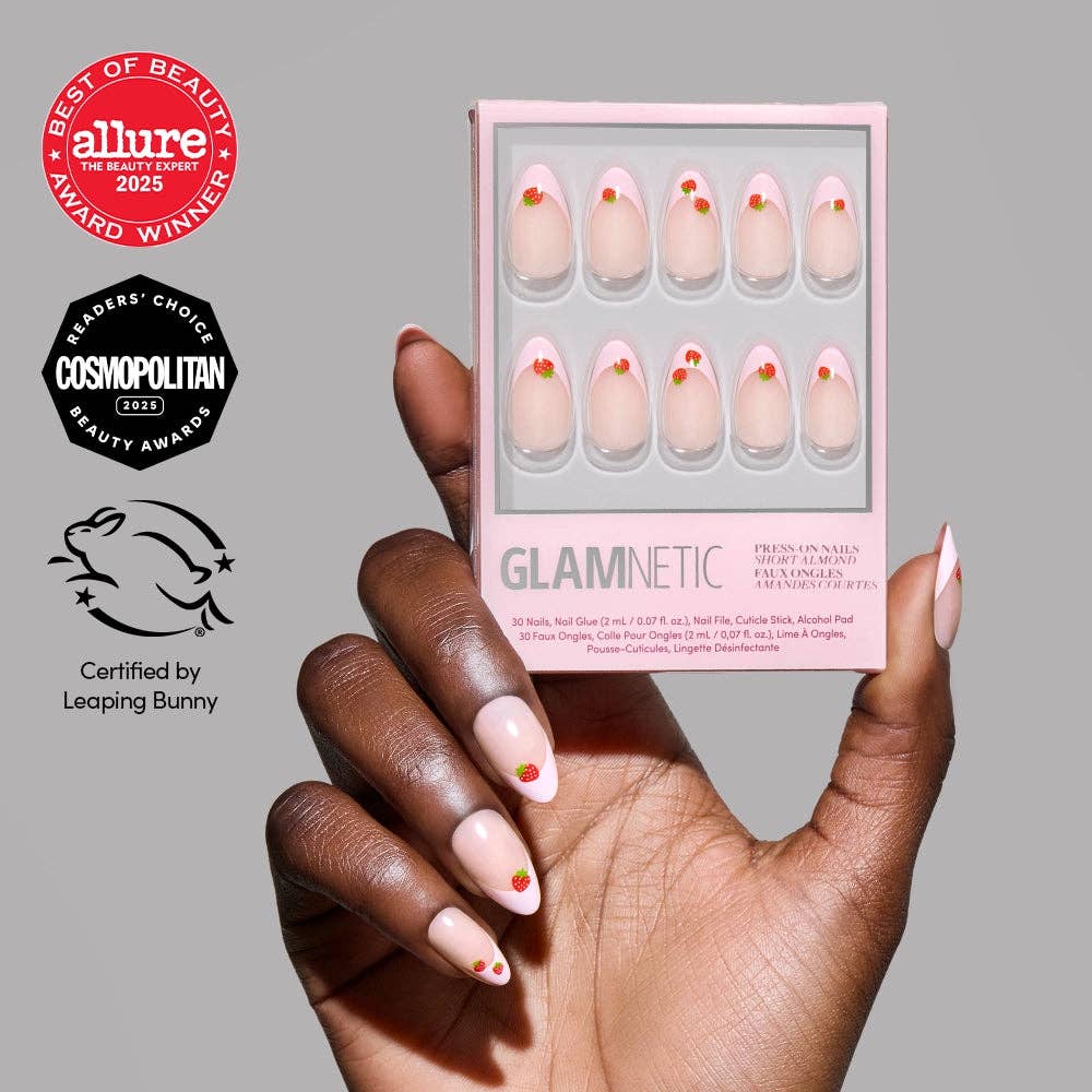 Strawberry Bits Short Almond Press-On Nails by Glamnetic