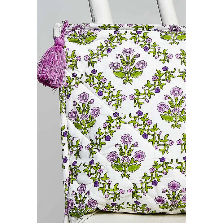 Diamond Quilted Tassel Pouch - Lilac by POL