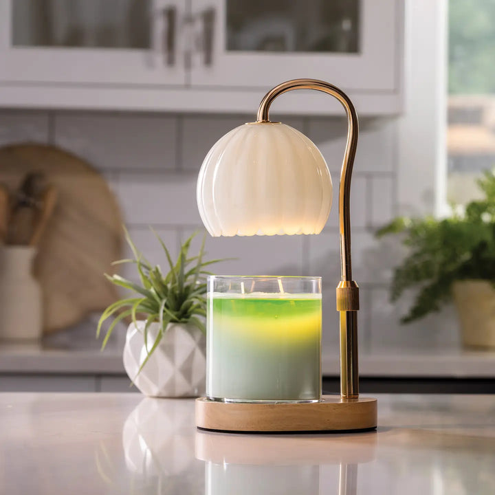 Milk Glass Candle Warmer Lamp by Happy Wax