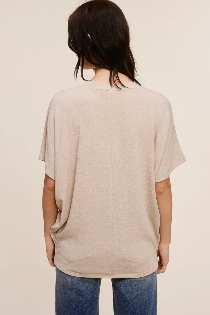 The Margot Crepe Hacci Dolman Top - Taupe by Charlotte Avery