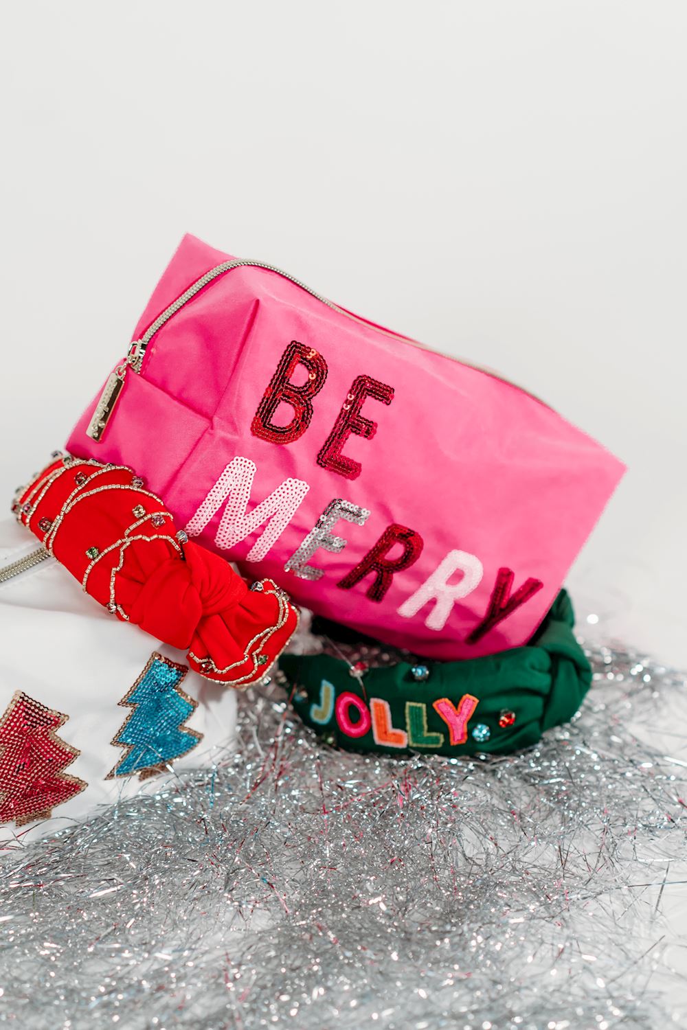 Christmas Sparkle Zip Cases by Mud Pie