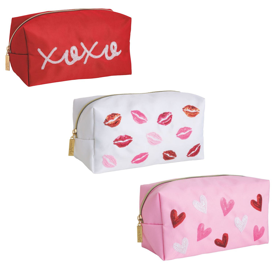 Valentine's Sparkle Zip Cases by Mud Pie