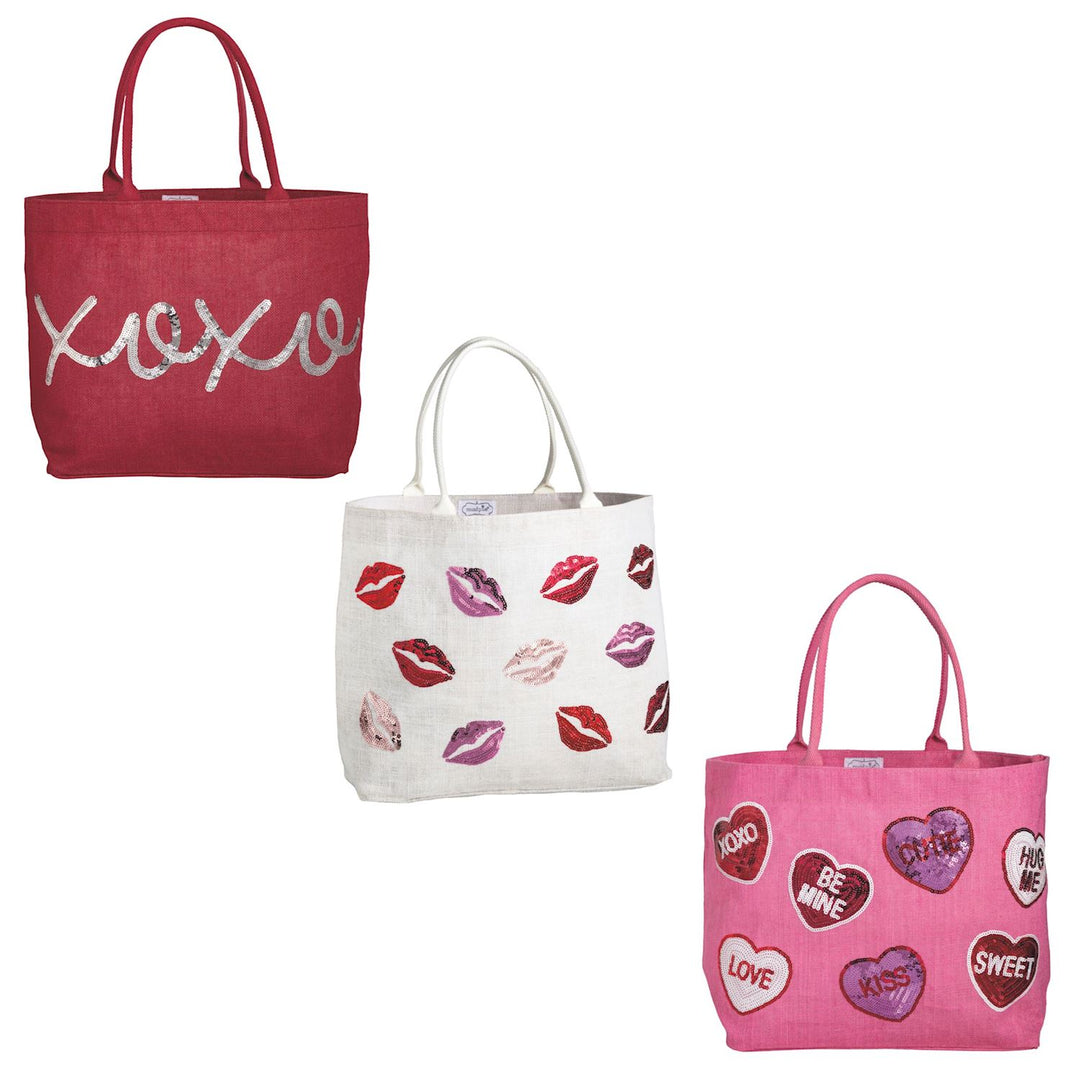 Valentine's Sparkle Totes by Mud Pie