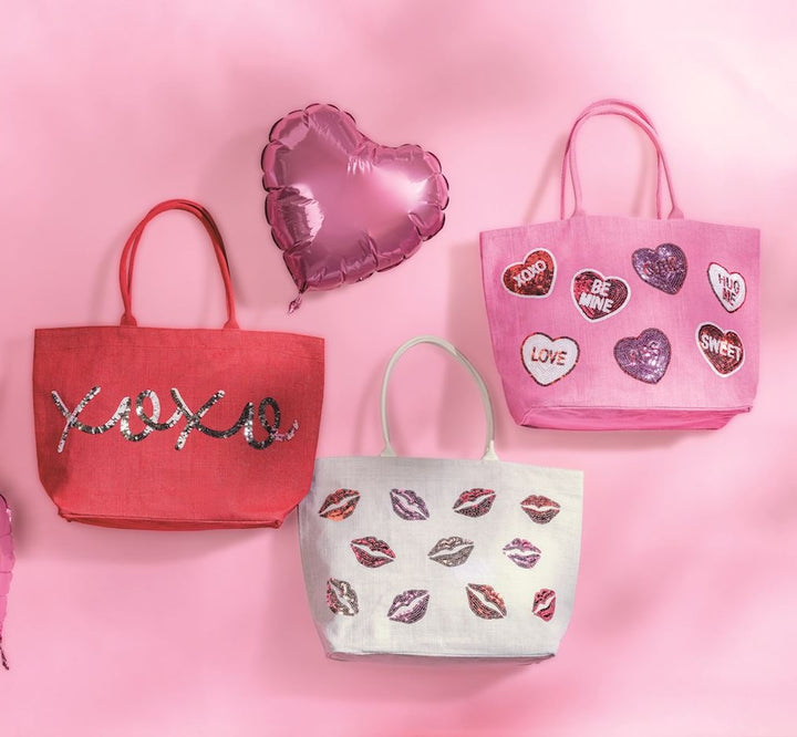 Valentine's Sparkle Totes by Mud Pie