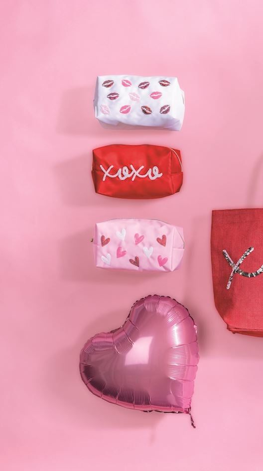 Valentine's Sparkle Zip Cases by Mud Pie