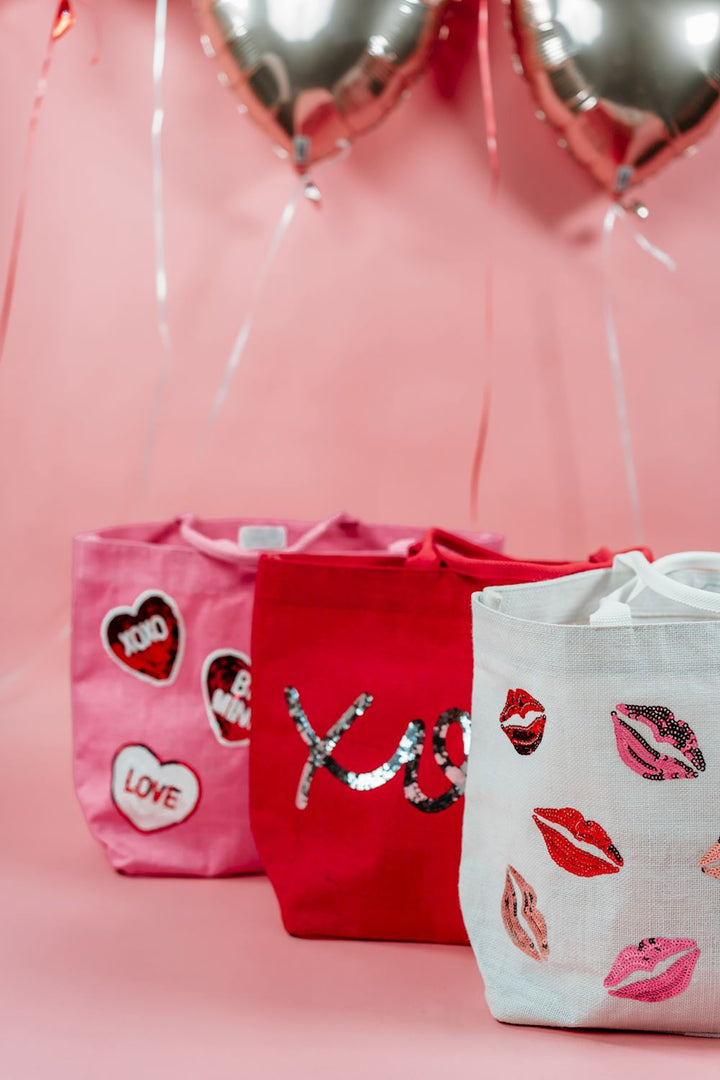 Valentine's Sparkle Totes by Mud Pie