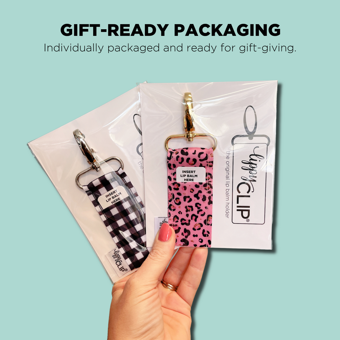 Tan Leopard LippyClip® KISS Lip Balm Holder