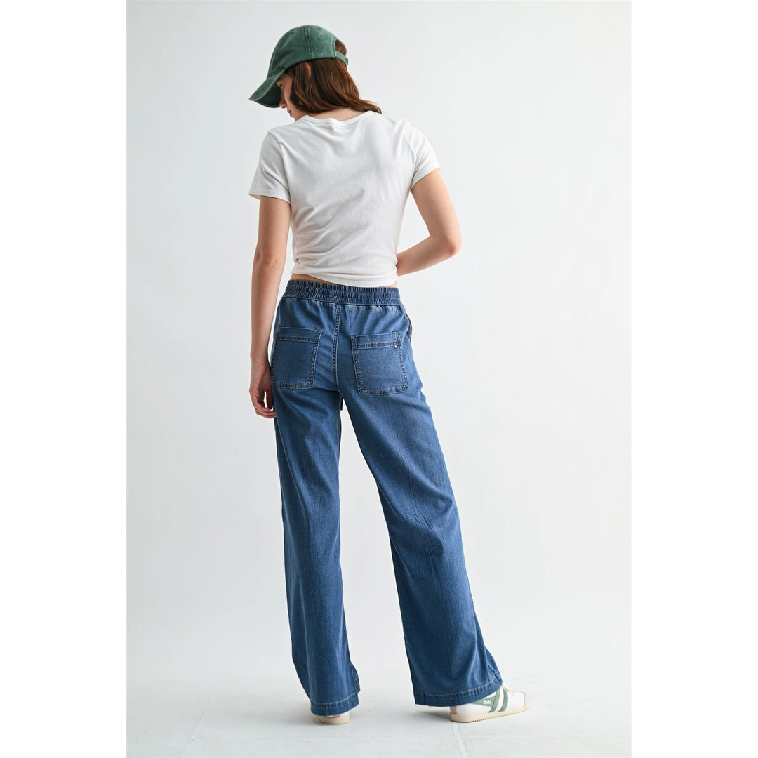 High-Rise Wide Denim Joggers By Mica Denim