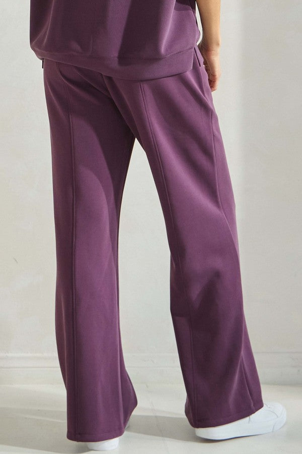 Sofie Soft Modal Relaxed Fit Pants - Plum by Yelete