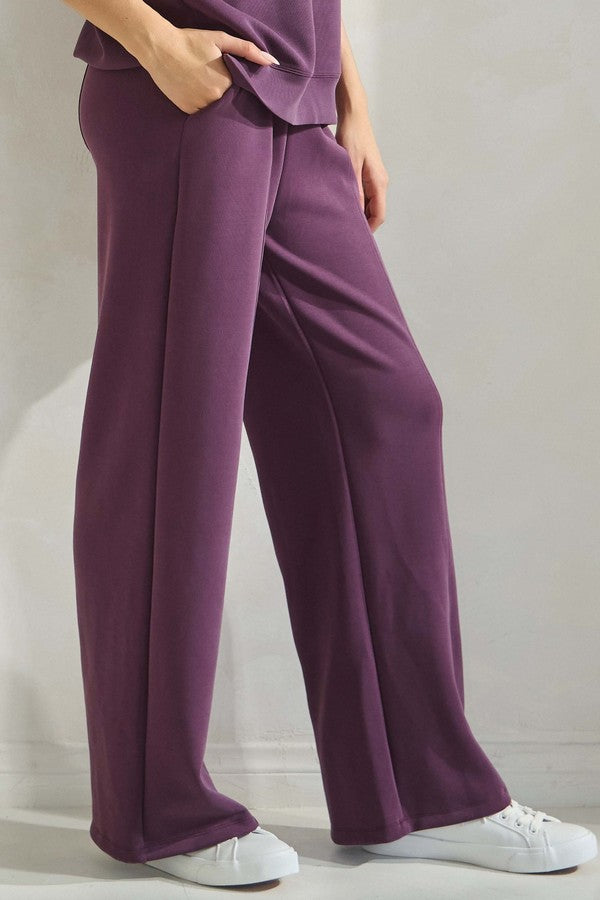 Sofie Soft Modal Relaxed Fit Pants - Plum by Yelete