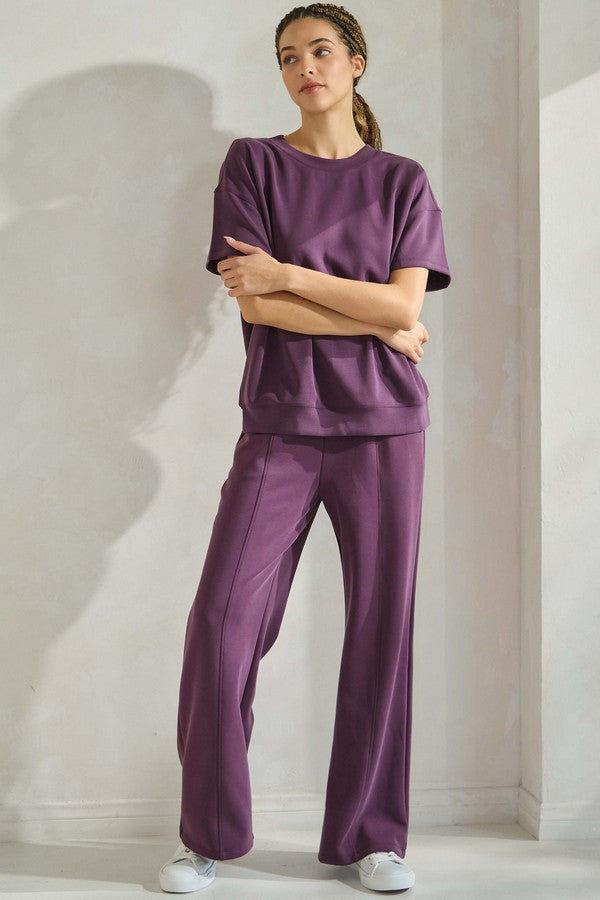 Sofie Soft Modal Relaxed Fit Pants - Plum by Yelete