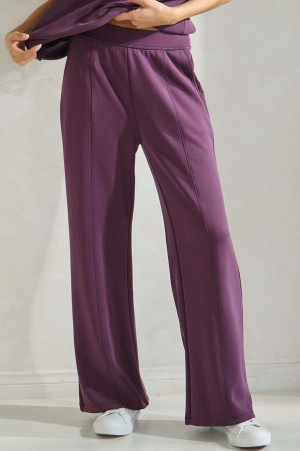 Sofie Soft Modal Relaxed Fit Pants - Plum by Yelete