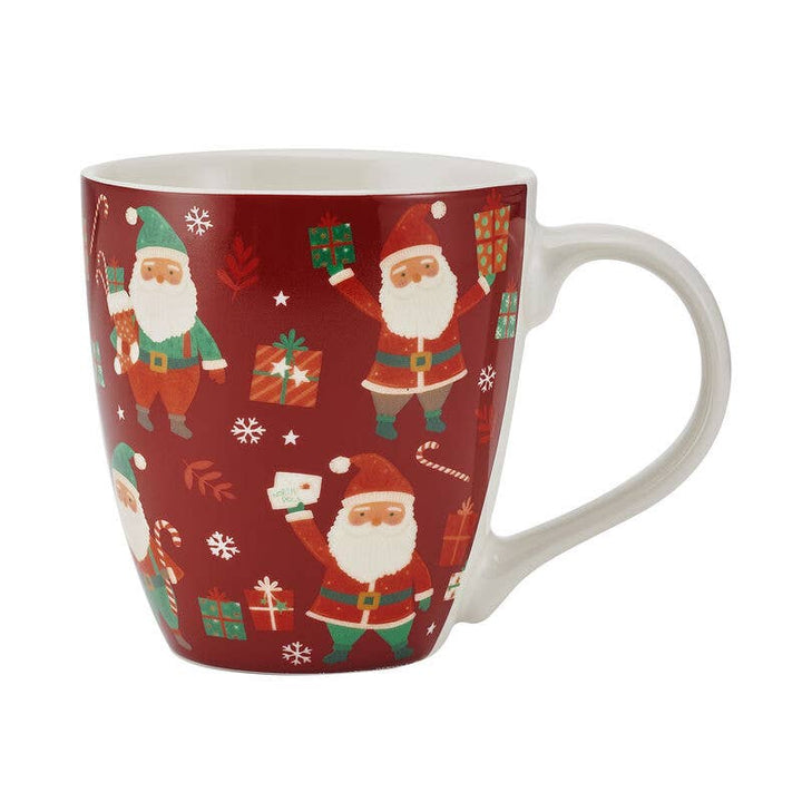 Red & Green Santas 18oz Mug