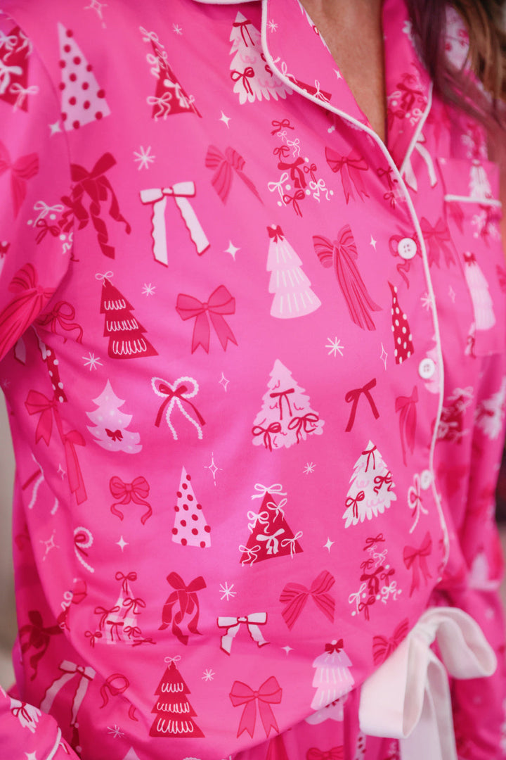 Pretty Pink Christmas Ruffle Pajama Set by Jess Lea (PREORDER: Ships in October)