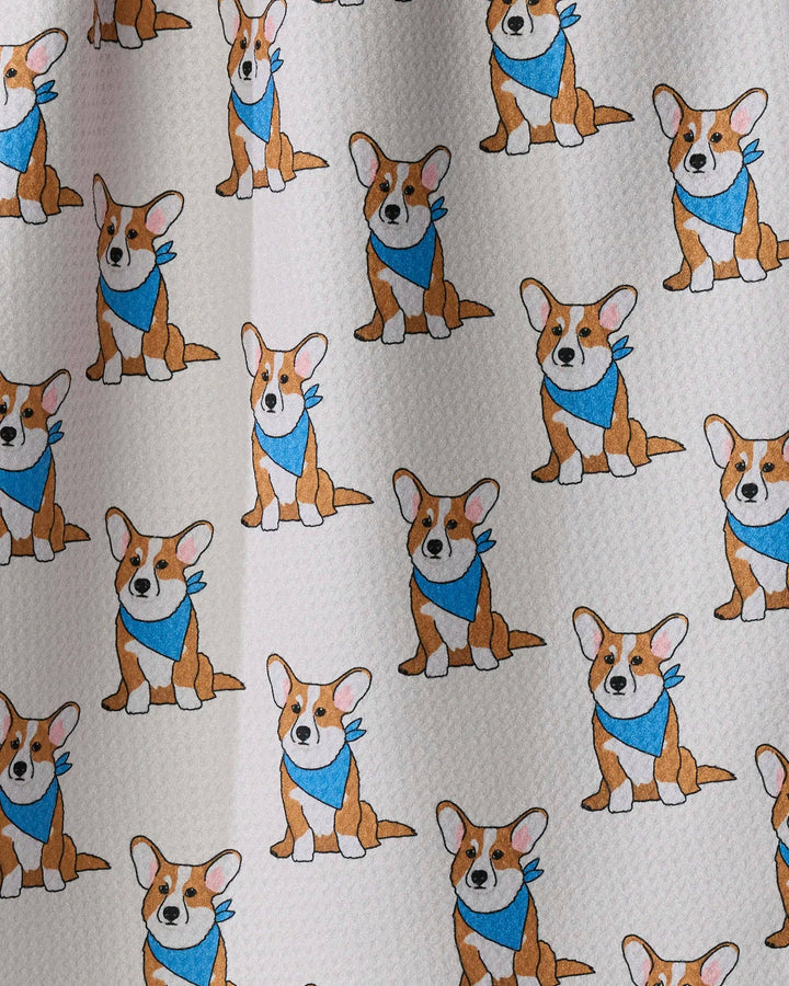Corgi Pals Tea Towel - Blue by Geometry