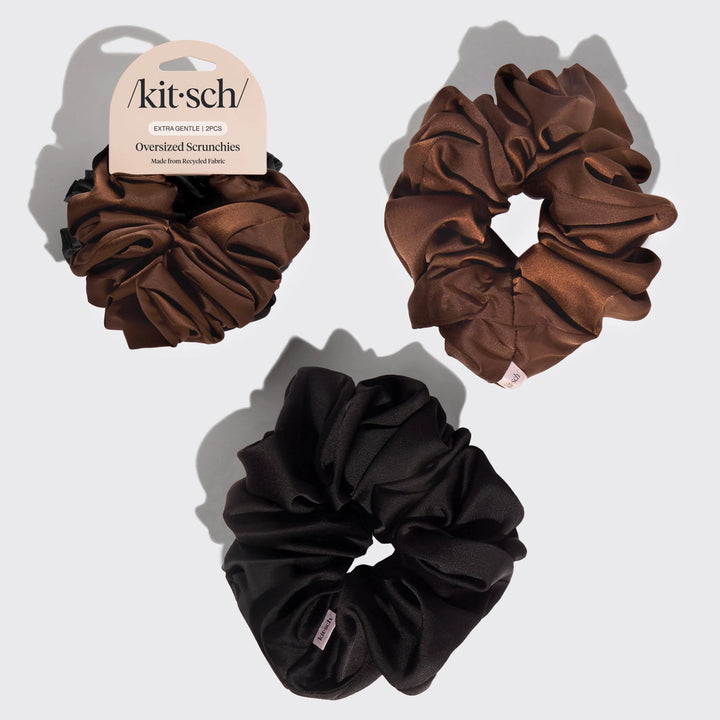 Oversized Scrunchies - Black & Chocolate