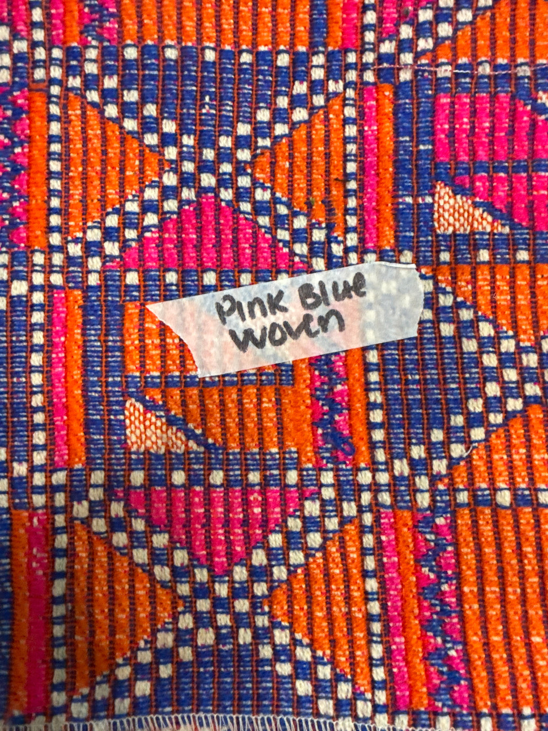 MJ TX PREPO SINGLE LADIES: Pink Blue Woven Mini Top Zip by Makeup Junkie (Ships in 3-4 Weeks)