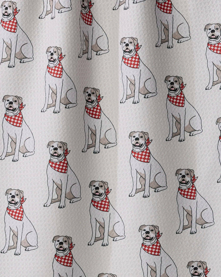 Bulldog Club Tea Towel - White by Geometry
