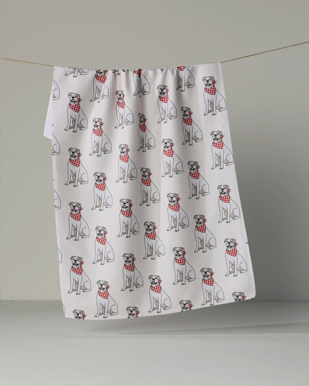 Bulldog Club Tea Towel - White by Geometry