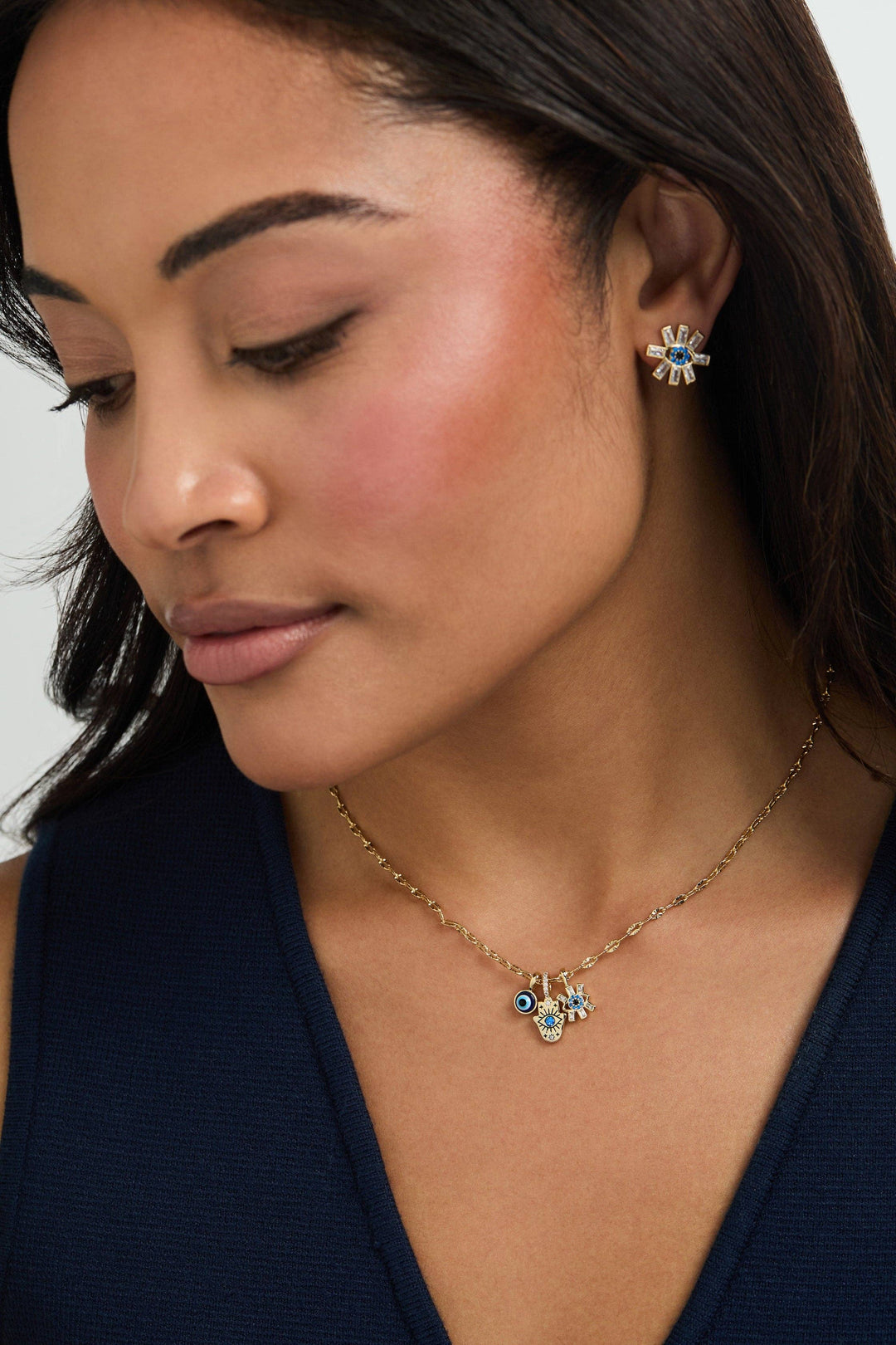 Evil Eye Triple Charm Necklace by Alex + Ani