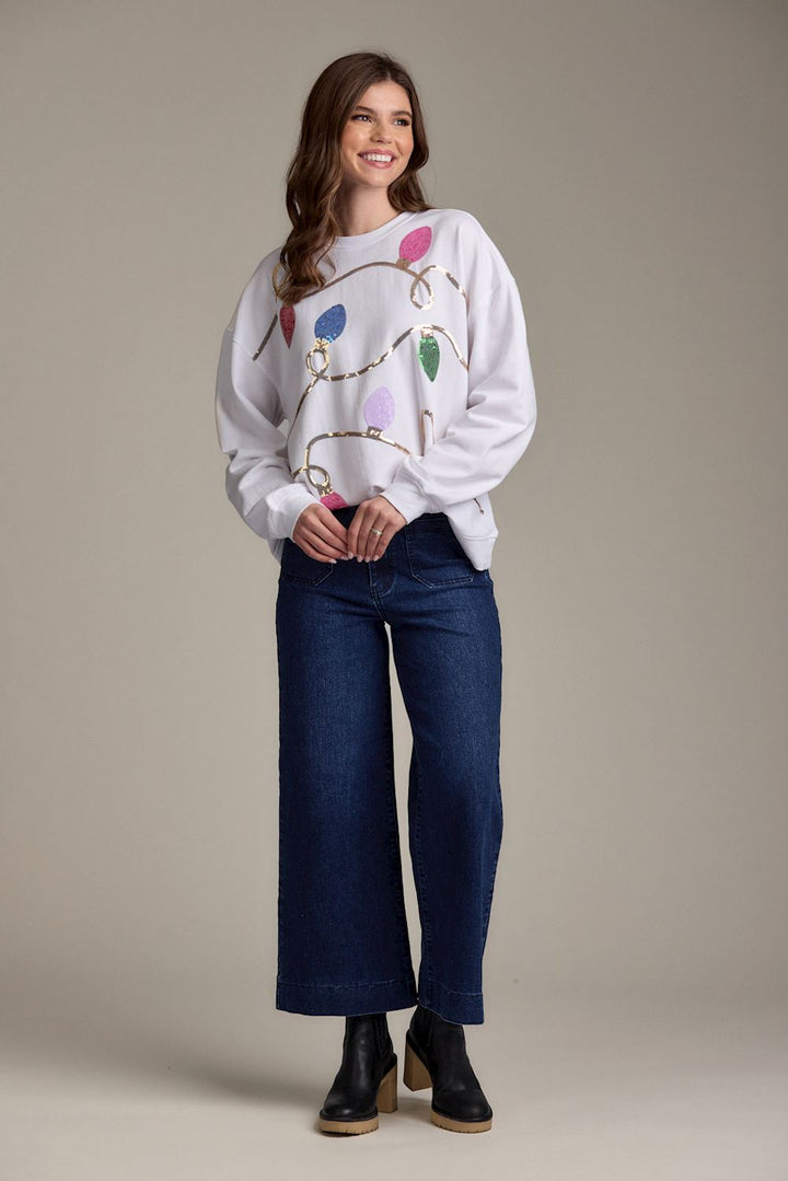 Christmas Bulb Sparkle Sweatshirt by Mud Pie